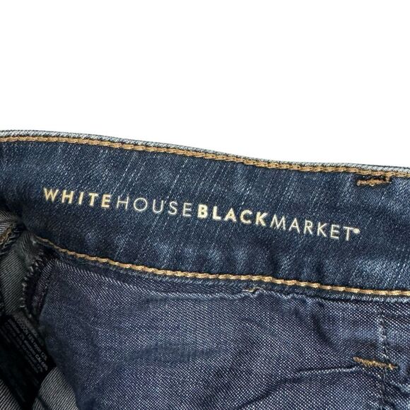 White House Black Market Denim Jeans Dark Wash Gold Cuff - Picture 6 of 10